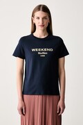 Weekend Max Mara T-shirt damski bawełniany WKDEDISON granatowy 2625976041600