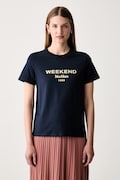 Weekend Max Mara T-shirt damski bawełniany WKDEDISON granatowy 2625976041600