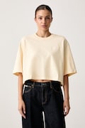 adidas Originals crop top damski bawełniany Essentials żółty KR3594
