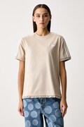 adidas Originals t-shirt da donna con cotone Pleated beige LG4315