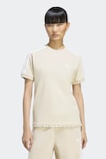 adidas Originals T-shirt treningowy damski z bawełną Pleated beżowy LG4315