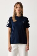 adidas Originals T-shirt damski bawełniany z elastanem Lace Injection granatowy LG4264