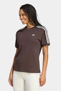 adidas Originals T-shirt damski bawełniany z elastanem Lace Injection brązowy LG4261