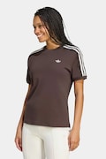 adidas Originals T-shirt damski bawełniany z elastanem Lace Injection brązowy LG4261