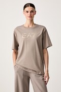 EA7 Emporio Armani T-shirt oversize damski bawełniany beżowy AF12503.7W001365