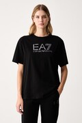 EA7 Emporio Armani T-shirt oversize damski bawełniany czarny AF12503.7W001365