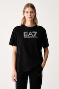 EA7 Emporio Armani T-shirt oversize damski bawełniany czarny AF12503.7W001365