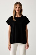 Patrizia Pepe T-shirt damski bawełniany czarny 8M0103 J0038
