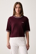 Guess T-shirt damski bawełniany MURIEL bordowy V6BP17 K7351