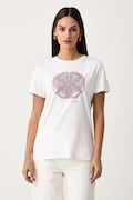 Guess T-shirt damski bawełniany z elastanem GRAZIA biały V6BI16 K6745