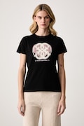 Guess T-shirt damski bawełniany z elastanem GRAZIA czarny V6BI16 K6745
