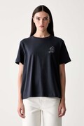 Barbour tricou pentru femei din bumbac cu elastan Rosalie bleumarin LTS0730