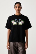 Stine Goya T-shirt damski bawełniany czarny SG-AW26-T009-2586