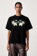 Stine Goya T-shirt damski bawełniany czarny SG-AW26-T009-2586