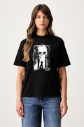 Karl Lagerfeld Jeans T-shirt damski bawełniany czarny B3W17046