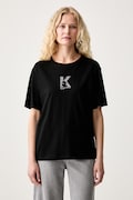 Karl Lagerfeld Jeans тениска дамска с модал черна B3W17018