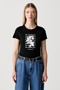 Karl Lagerfeld Jeans T-shirt damski z bawełną czarny B3W17021