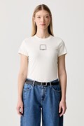 Karl Lagerfeld Jeans T-shirt damski bawełniany beżowy B3W17017