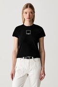Karl Lagerfeld Jeans T-shirt damski bawełniany czarny B3W17017