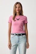 Levi's T-shirt damski z bawełną GR HAYES CROPPED różowy 008A7