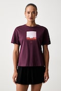 Twinset тениска дамска от памук бордо 262TF2090