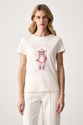 Guess T-shirt damski z bawełną FABRIZIA beżowy V6BI19 K6749
