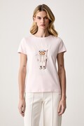 Guess T-shirt damski z bawełną FABRIZIA różowy V6BI19 K6749