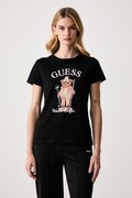 Guess T-shirt damski z bawełną FABRIZIA czarny V6BI19 K6749