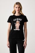 Guess T-shirt damski z bawełną FABRIZIA czarny V6BI19 K6749