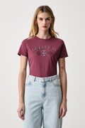 Guess T-shirt damski bawełniany ELSA różowy V6BI12 K6647
