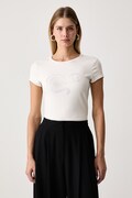 Guess T-shirt damski bawełniany z elastanem AMALIA szary V6BI09 K6276