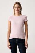 Guess T-shirt damski bawełniany z elastanem AMALIA fioletowy V6BI09 K6276