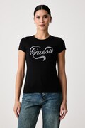 Guess T-shirt damski bawełniany z elastanem AMALIA czarny V6BI09 K6276