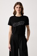 Guess T-shirt damski z bawełną czarny V6BI01 K6248