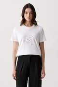 Karl Lagerfeld T-shirt damski bawełniany biały B3W17069