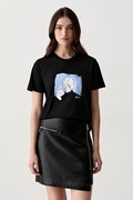 Karl Lagerfeld T-shirt damski bawełniany czarny B3W17069