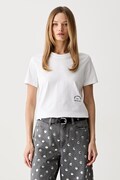 Karl Lagerfeld T-shirt basic damski bawełniany biały B3W17074