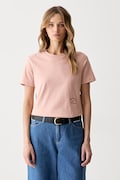 Karl Lagerfeld T-shirt basic damski bawełniany różowy B3W17074