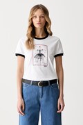 Karl Lagerfeld T-shirt damski bawełniany biały B3W17087
