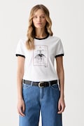 Karl Lagerfeld T-shirt damski bawełniany biały B3W17087