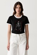 Karl Lagerfeld T-shirt damski bawełniany czarny B3W17087