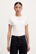 Tommy Jeans t-shirt γυναικείο βαμβάκι με ελαστάν λευκός DW0DW22809