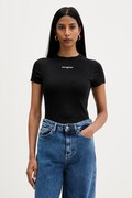 Tommy Jeans t-shirt γυναικείο βαμβακερό με ελαστάν μαύρο DW0DW22809
