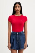 Tommy Jeans T-shirt damski z wiskozą czerwony DW0DW22802