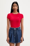 Tommy Jeans T-shirt damski z wiskozą czerwony DW0DW22802