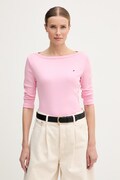Tommy Hilfiger longsleeve de damă din bumbac roz WW0WW49928