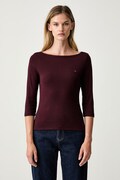 Tommy Hilfiger longsleeve damski bawełniany bordowy WW0WW49928