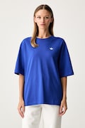 adidas Originals T-shirt oversize damski bawełniany Essentials niebieski KT4800