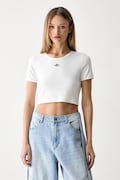 adidas Originals crop top γυναικείο με βαμβάκι Essentials λευκό KT4758