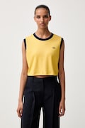 adidas Originals кроп-топ жіночий з бавовною Heather жовтий KS9955